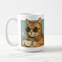 Cool Cat Coffee Retro Style Design for Cat Lovers