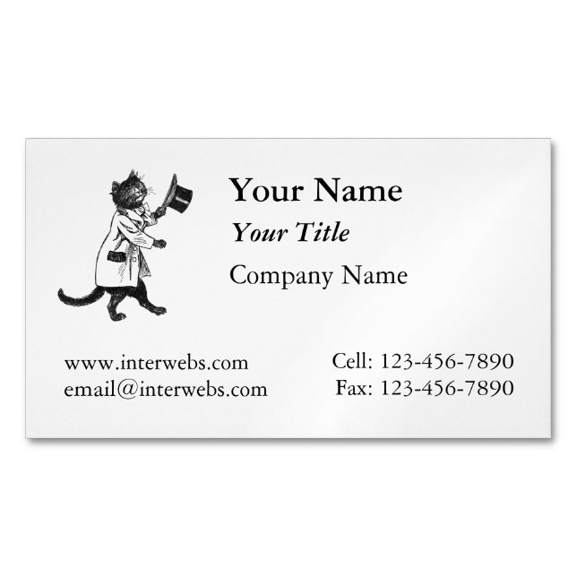Cool Cat Custom Magnetic Business Card (Front)