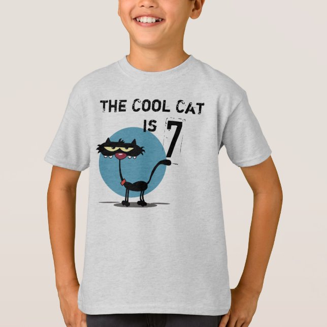 Cool Cat Customizable Birthday T-shirt (Front)