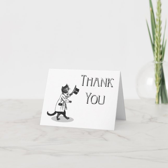 Cool Cat Customizable Thank You Card (Front)
