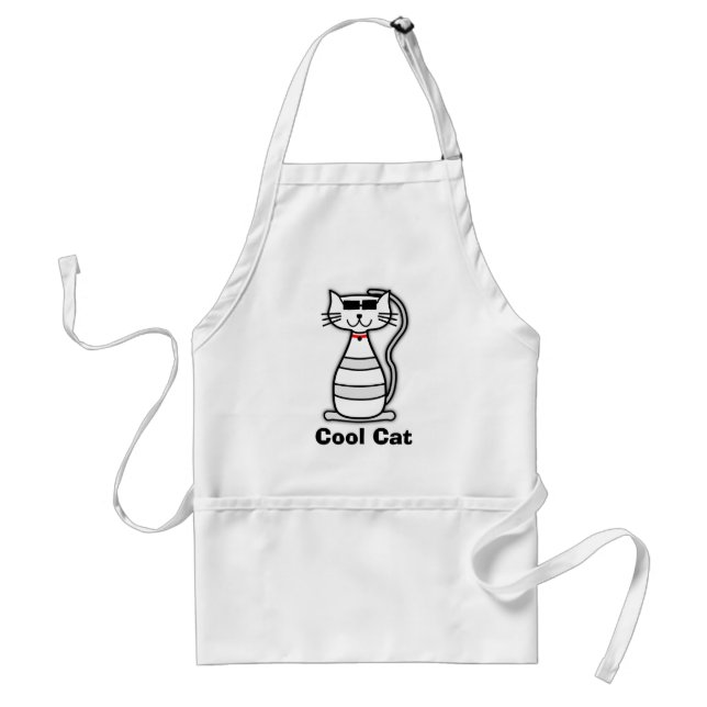 Cool Cat cute cartoon cat with sunglasses Adult Apron (Front)