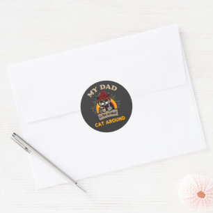Cool cat dad classic round sticker