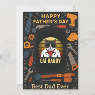 Cool Cat Daddy Vintage Fathers Day Flat Card Gift