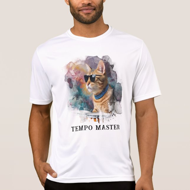 *~* Cool Cat DRUM Player Hip  AP91 Percussionist  T-Shirt (Front)