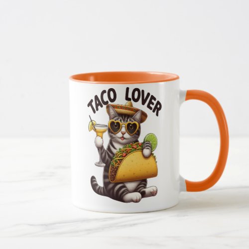 Cool Cat Enjoying Taco Tuesday Mug