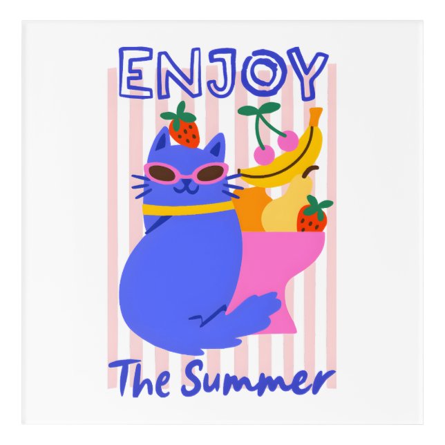 Cool Cat Enjoying the Summer Acrylic Print (Front)