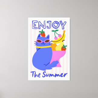 Cool Cat Enjoying the Summer Canvas Print