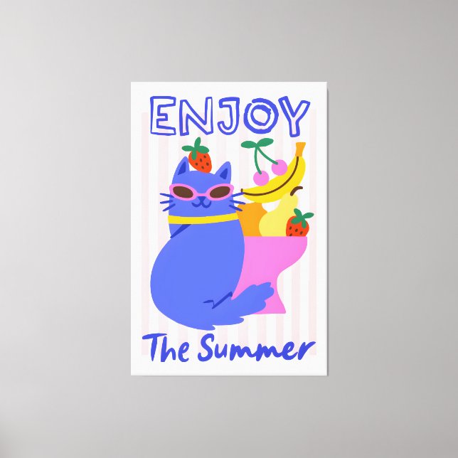 Cool Cat Enjoying the Summer Canvas Print (Front)