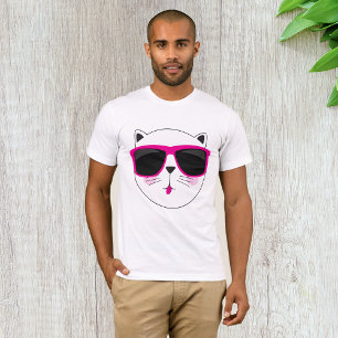 Cool Cat Face with Pink Sunglasses Cute Kitty  T-Shirt