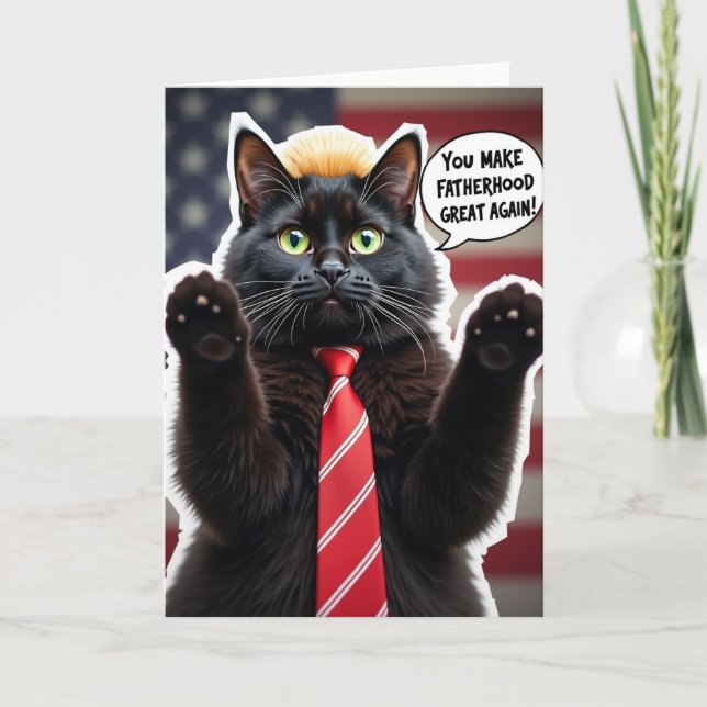 Cool Cat Fathers Day Art Card (Front)