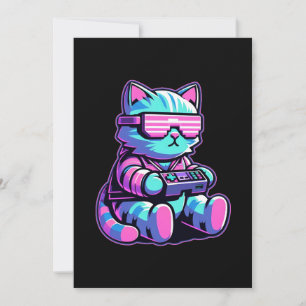 Cool Cat Gamer Invitation