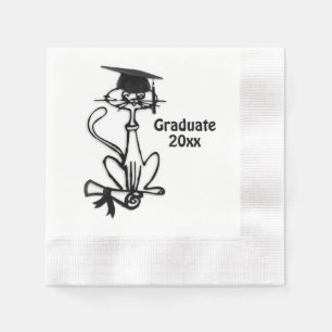 Cool Cat Graduation Napkins