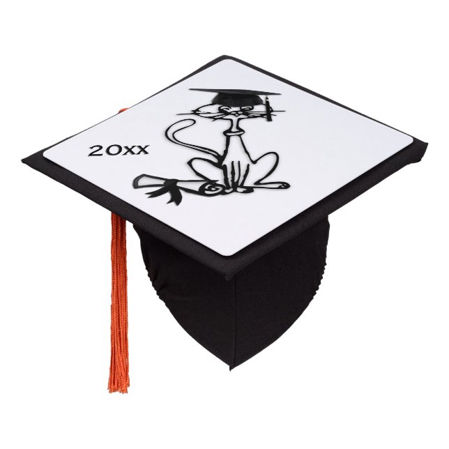 Cool Cat Graduation Novelty Cap Topper (Angled)