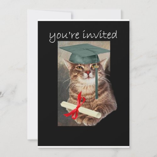 Cool Cat graduation party invitation