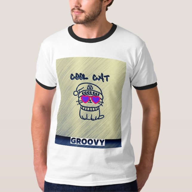 Cool Cat Groovy  T-Shirt (Front)