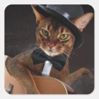 Cool Cat Guitarist – Minimal Elegant Design