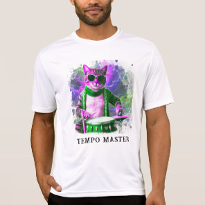 *~* Cool Cat HIPPIE  DRUMMER AP91 Percussionist  T-Shirt