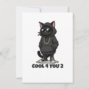 Cool Cat Hoodie – Funny Streetwear Cat Design "Coo Note Card