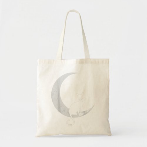 Cool Cat in Moon Ideal Gift for Cat Lovers Tote Bag