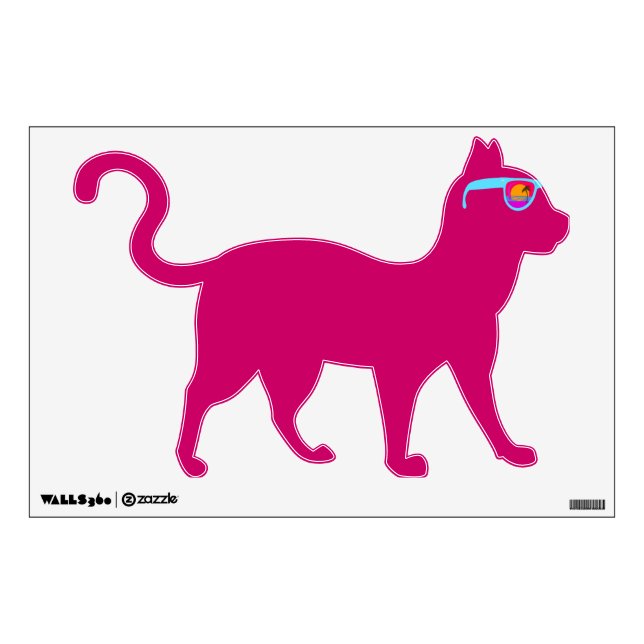 Cool Cat In Shades Wall Decal (Front)