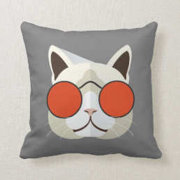 Cool Cat in Sunglasses Throw Pillow