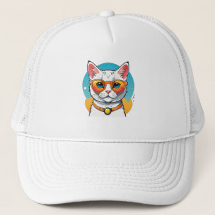 Cool Cat in Sunglasses Trucker Hat