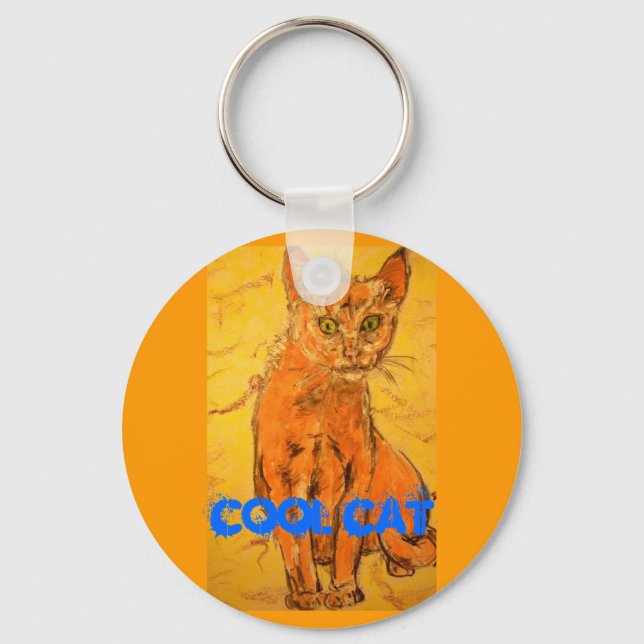 Cool Cat Keychain (Front)