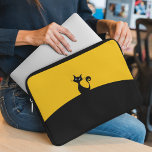 Cool Cat Laptop Computer Notebook Bag Case<br><div class="desc">A whimsical black cat sits on top of a hill. Designed for you by Evco Studio.</div>