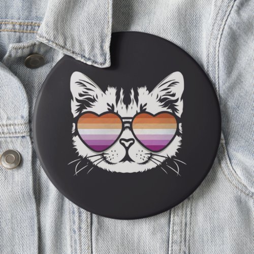 Cool Cat Lesbian Flag Button