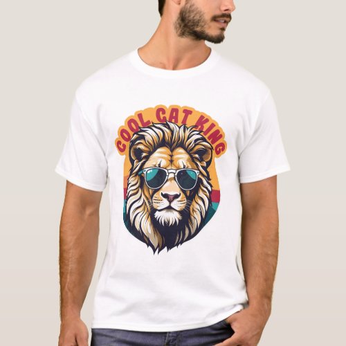 Cool Cat Lion King Mens T_Shirt