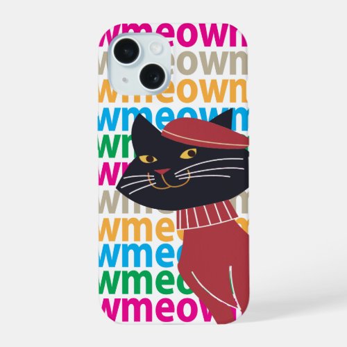 Cool Cat Meow V2 iPhone 15 Case