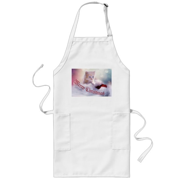 Cool Cat Merry Christmas Apron (Front)