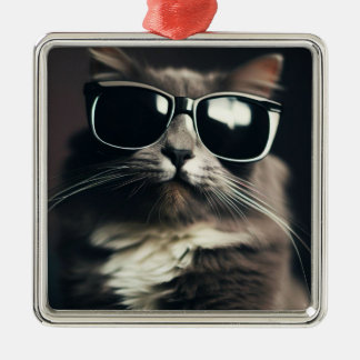 Cool Cat Metal Ornament