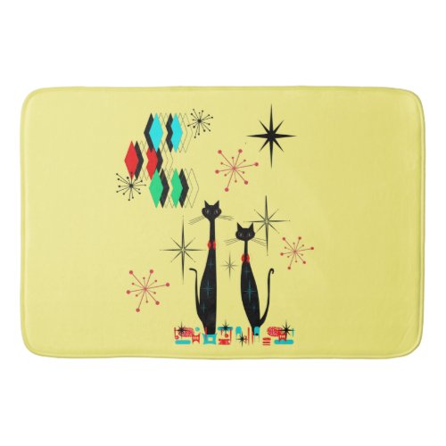 Cool Cat Mid Century Modern Atomic Era   Bath Mat