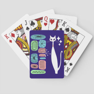 Cool Cat Mid Century Modern Design Poker Cards