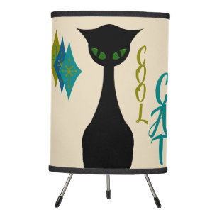 Cool Cat Mid Century Modern Retro Version 2 Tripod Lamp