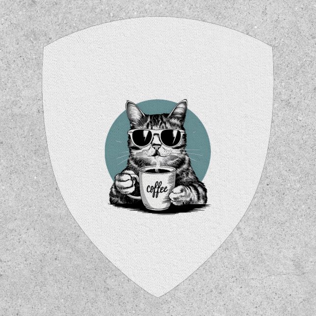 Cool Cat Mornings � Coffee, Shades & Attitude Patch (Front)