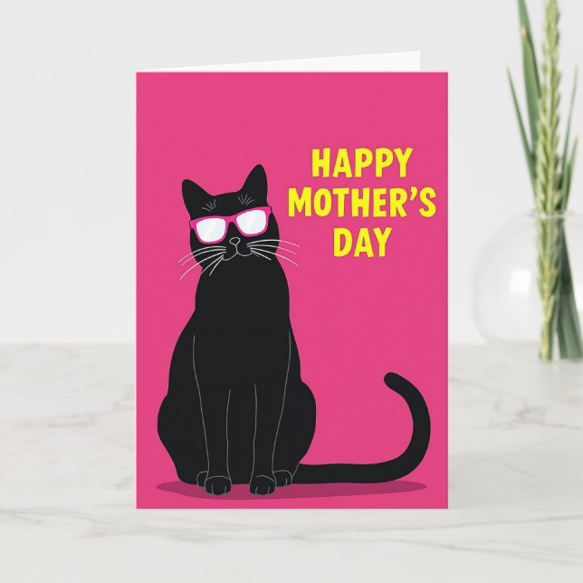 Cool Cat Mothers Day Art Card (Front)