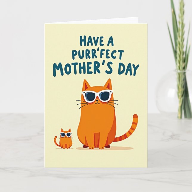 Cool Cat Mothers Day Card (Front)