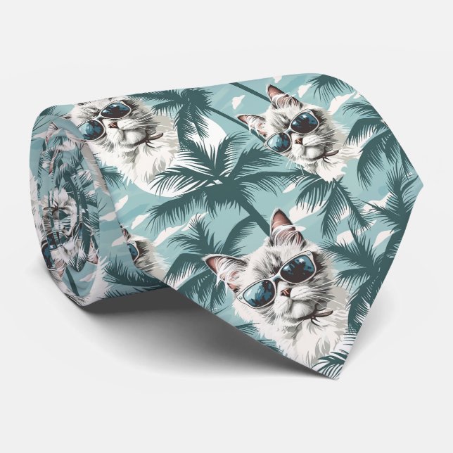 Cool Cat  Neck Tie (Rolled)