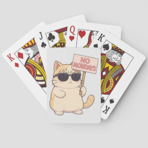 Cool Cat No Mondays Esthetic Meme Poker Cards