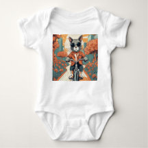 Cool Cat on Bicycle Baby Creeper