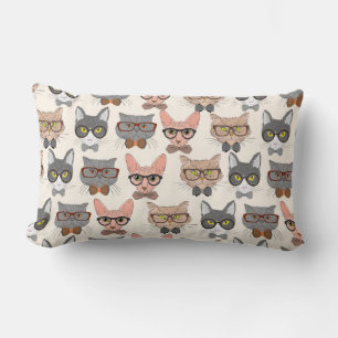 Cool Cat Pattern Lumbar Pillow