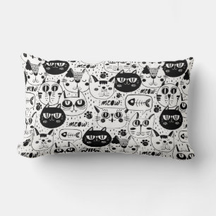 Cool Cat Pattern Lumbar Pillow