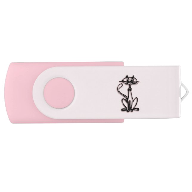 Cool Cat Pink USB Flash Drive (Front)
