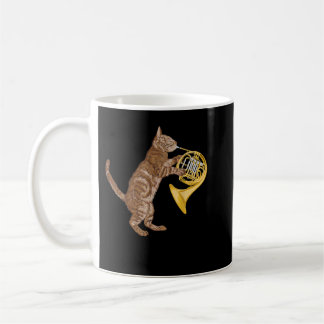 Cool Cat Playing French Horn Musician Orchestra Mu Coffee Mug