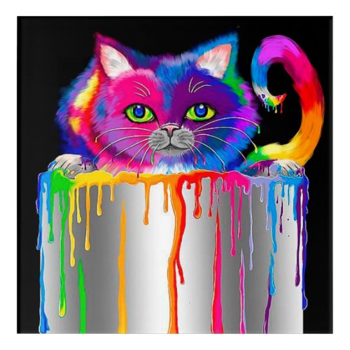 Cool cat pop art home office decor