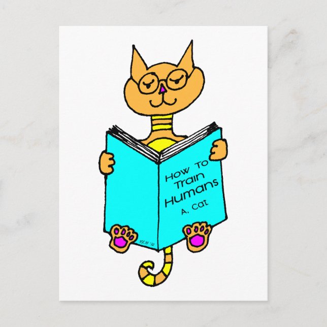 Cool Cat Reading Postcard (Front)