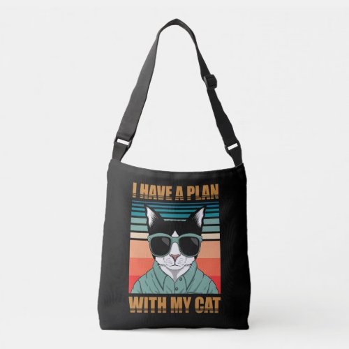 Cool cat retro design Crossbody Bags