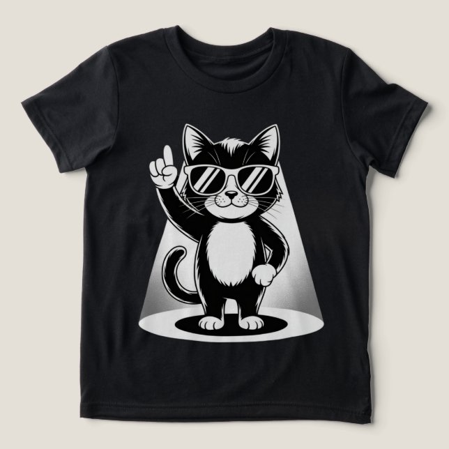 Cool Cat Rock Dancer Tee | Funny Animal Music Gift (Design Front)